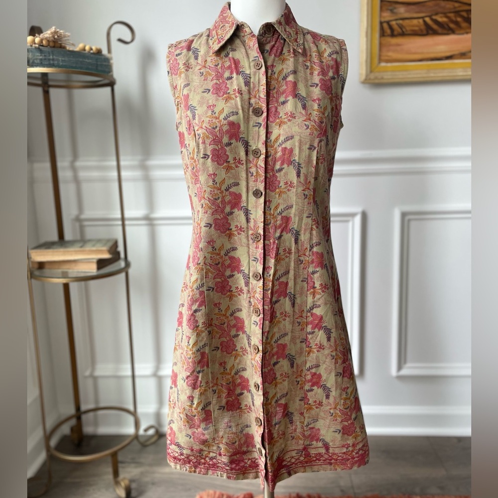 Olive Tone Button Down Dress